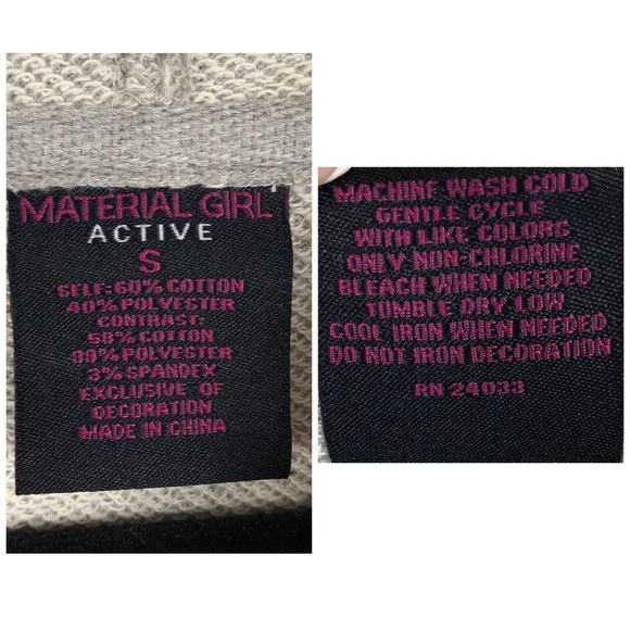 Material Girl Gray LA Deep Plunging V-Neck Hoodie - Picture 6 of 6